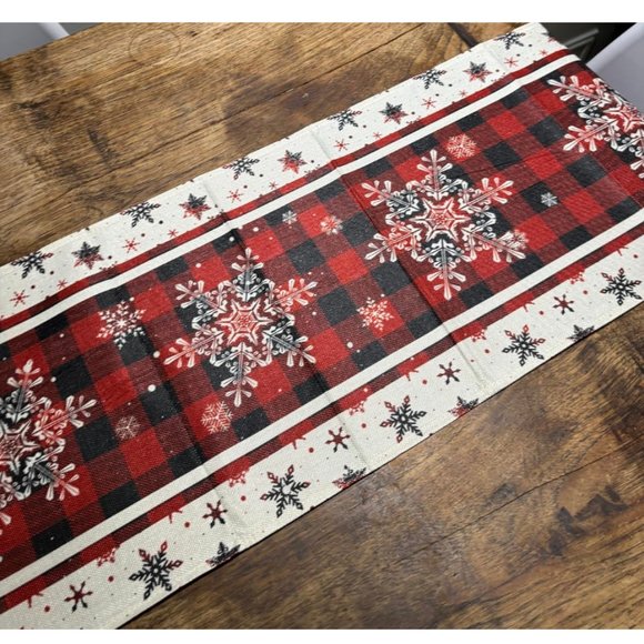 Other - Christmas Table Runner Plaid Decor Winter Snowflake Decoration Decorative Cloth